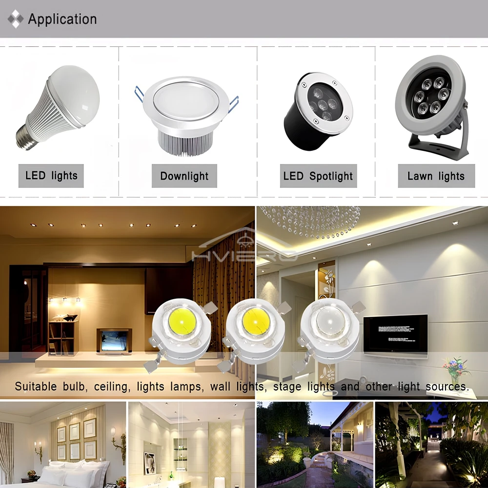 10X 1W LED Cao Cấp Trắng/Trắng Ấm Chip Hạt Đèn Chip Cho DIY Ánh Sáng Với 20Mm ngôi Sao PCB Platine Tản Nhiệt Chiếu Sáng Nội Thất