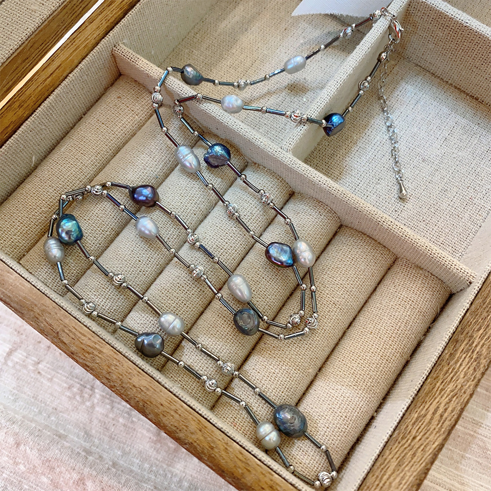 Colares glamorosos com pérolas para mulheres, acessórios de festa, presente para meninas, moda sênior