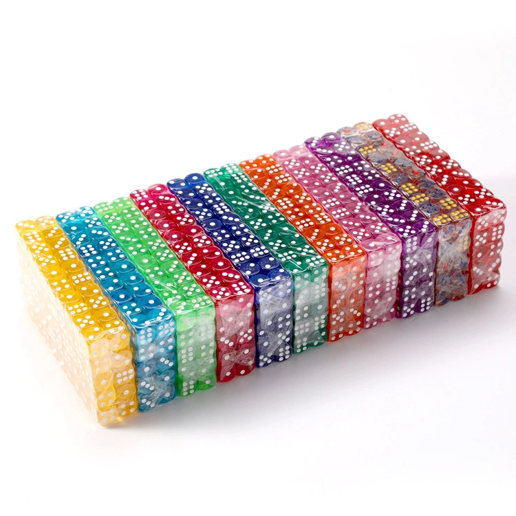 50 STKS 14mm Kleurrijke Transparante Dobbelstenen Set - Afgeronde Rand Bordspel Dobbelstenen voor Tafelblad RPG, D & D, Casino, Party Game dobbelstenen