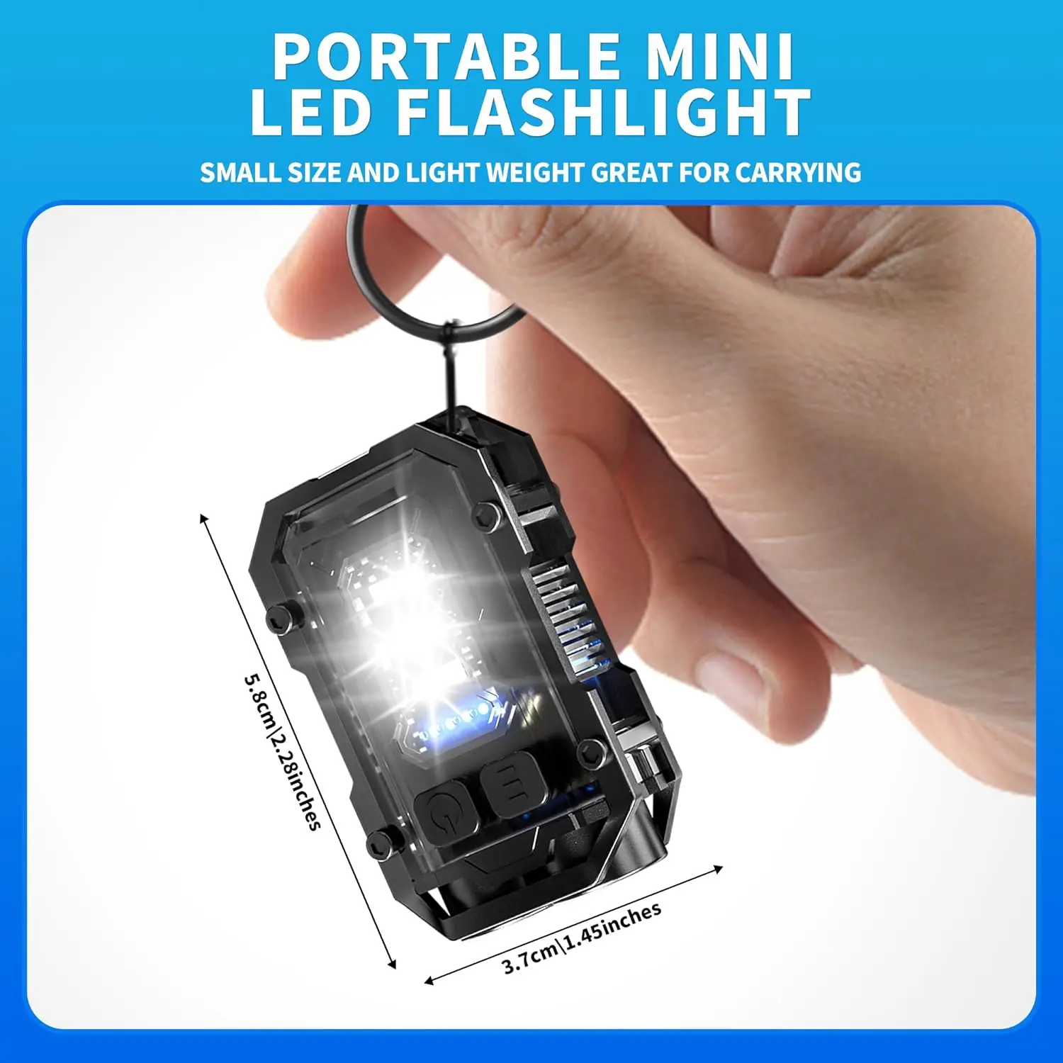 Mini Clip Keychain Flashlight Rechargeable LED Magnetic Keychain Portable Flash Light Small COB Repair Emergency Work Light