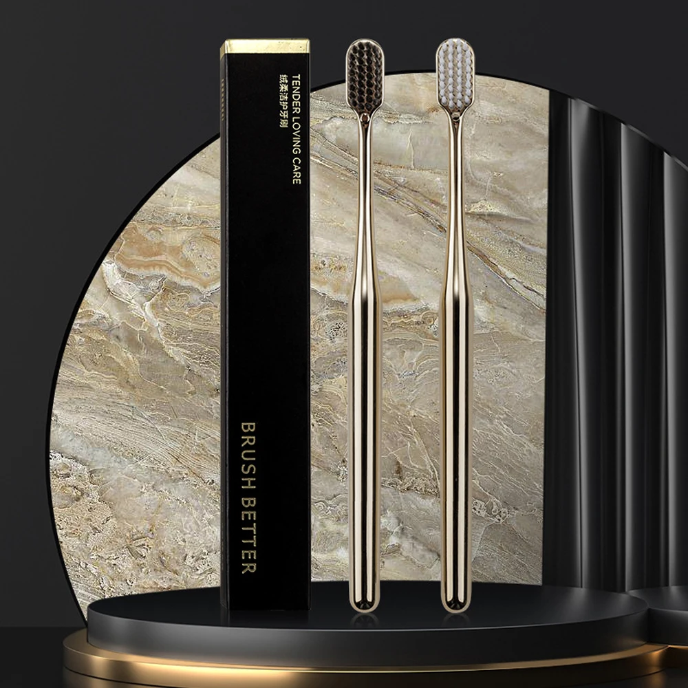 High-End Golden Soft-Bristled Small-Head Manual Toothbrush for Men and Women, Household Soft-Bristled Manual Toothbrush for Coup