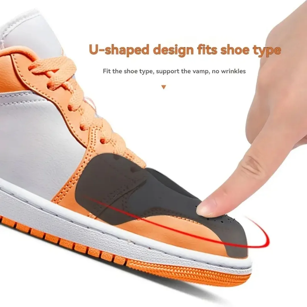 4 ชิ้น Crease Protector รองเท้าหัวรองเท้าผ้าใบ Anti Crease ย่นพับรองเท้าสนับสนุน Toe Cap กีฬา Crease Protector