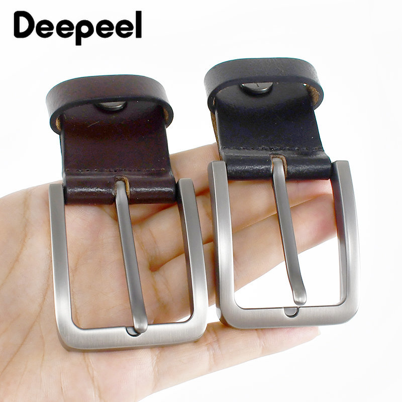Deepeel-Cinturón de aleación para hombre, hebillas para la cabeza, hebilla de Pin de repuesto hecha a mano, accesorios artesanales de cuero, 34/39mm, 1 ud.