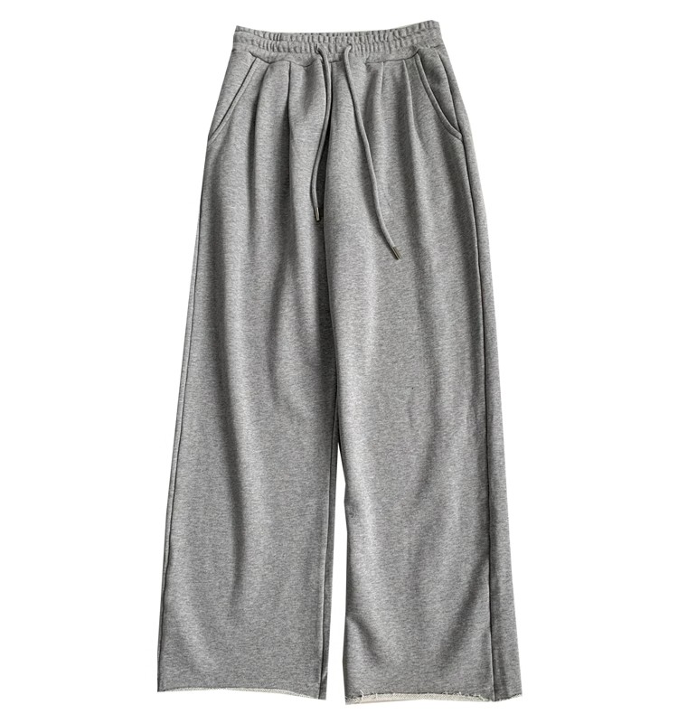 Harajuku Sle Loose Wide Leg Casual Sweatpants Women's Autumn Winter New Roll up Sensation Floor Length Pants Drawstring Str...