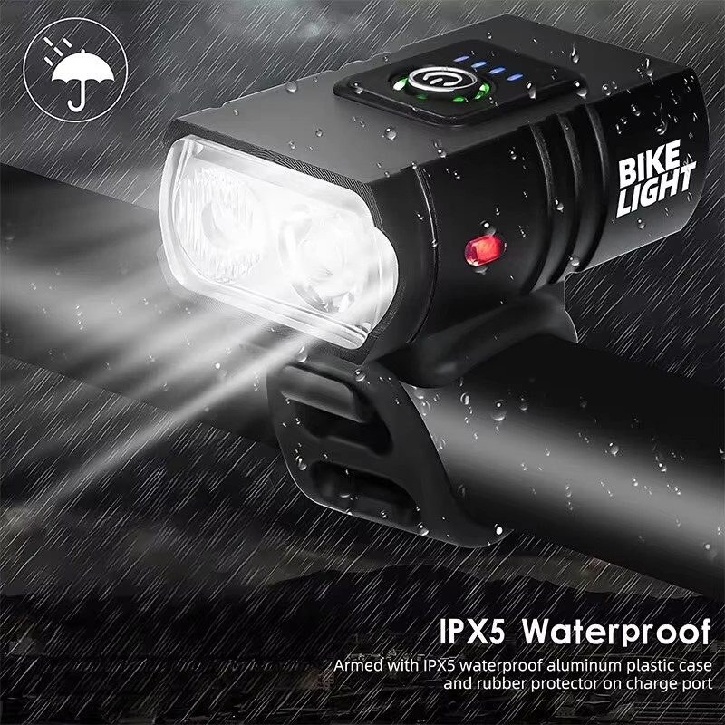 Faro LED para bicicleta T6S, linterna recargable por USB, lámpara frontal para ciclismo, accesorios de Luz De Carretera, accesorios ligeros para bicicleta