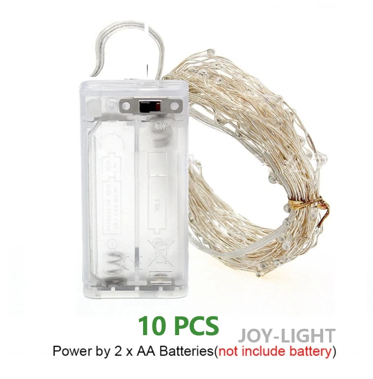 10 Chiếc Chạy Bằng Pin Đèn 5M LED Bar Ánh Sáng Sinh Nhật Dây Đồng Chặn Ánh Sáng Thanh Tự Làm Đám Cưới trang Trí Tiệc