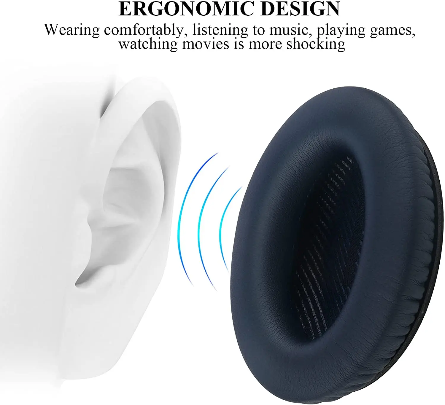 Cuscinetti auricolari di ricambio per BOSE QC35 QC45 per cuffie QuietComfort 35 45 e 35 II Cuscinetti auricolari in memory foam di alta qualità