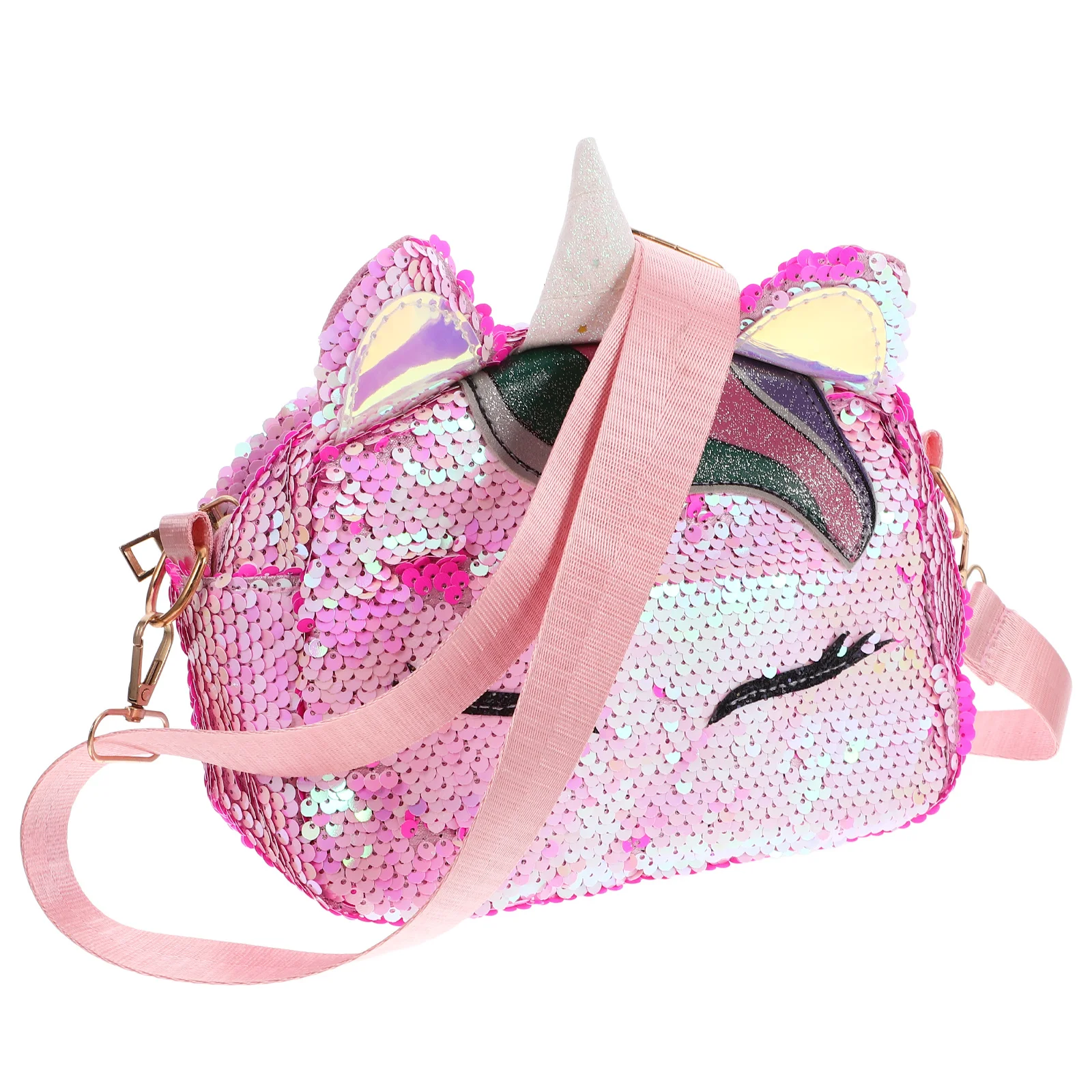 Eenhoornvormige crossbodytas PU felle kleuren Gym Travel Pailletten Ketting Schoudertas Functionele accessoires Elegant cadeau