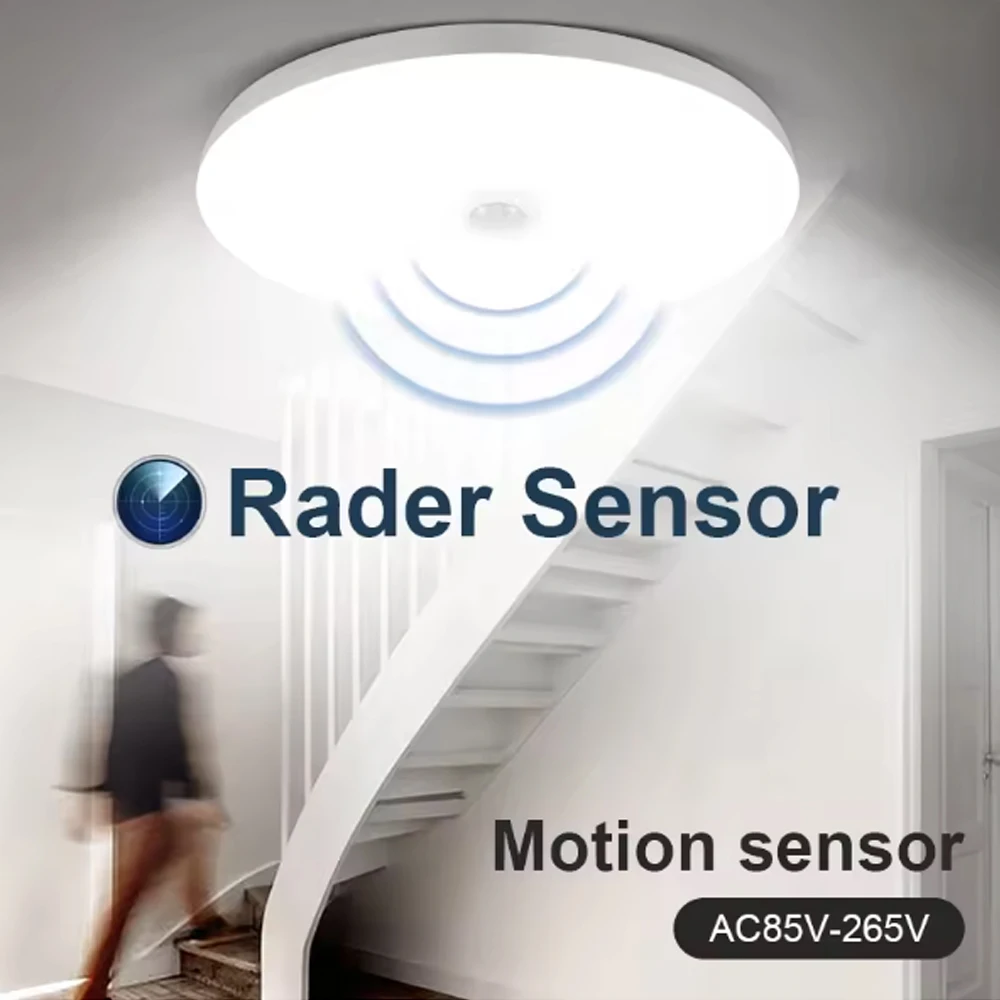 Radar-Deckenleuchte, Bewegungs-LED-Sensor, Deckenleuchte, moderne Heimdekoration, Innenbereich für Garage, Zimmer, Flure, Gang, Deckenbeleuchtung, 220 V
