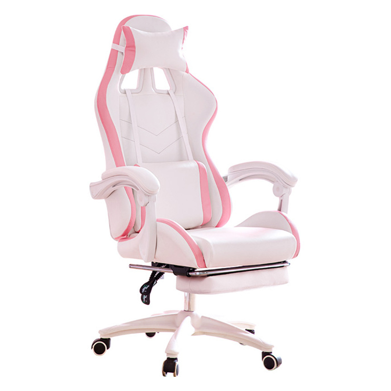 เก้าอี้เล่นเกม Silla สีชมพู, เก้าอี้คอมพิวเตอร์แบบลำลองสาวน่ารักเก้าอี้สำนักงานบ้านเก้าอี้เอนกายยกสูงเก้าอี้ห้องนั่งเล่น