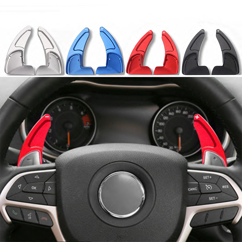 Para jeep cherokee dodge charger durango acessórios do carro de alumínio volante mudança direta paddle engrenagem shifter extensão 2 pçs