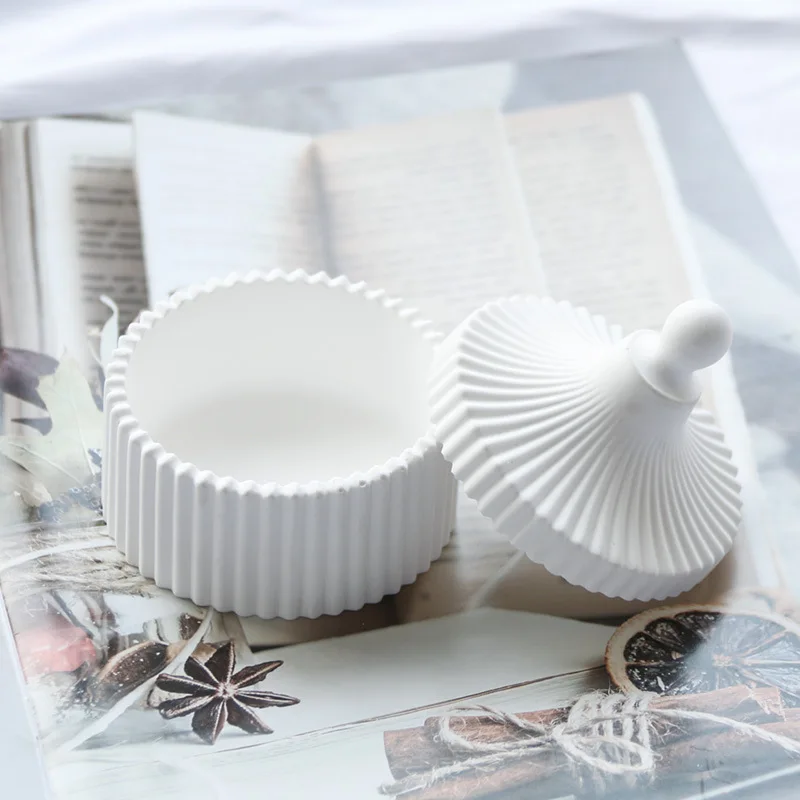 DIY Crystal Epoxy Resin Mold Round Stripe Storage Box Silicone Mold For Resin