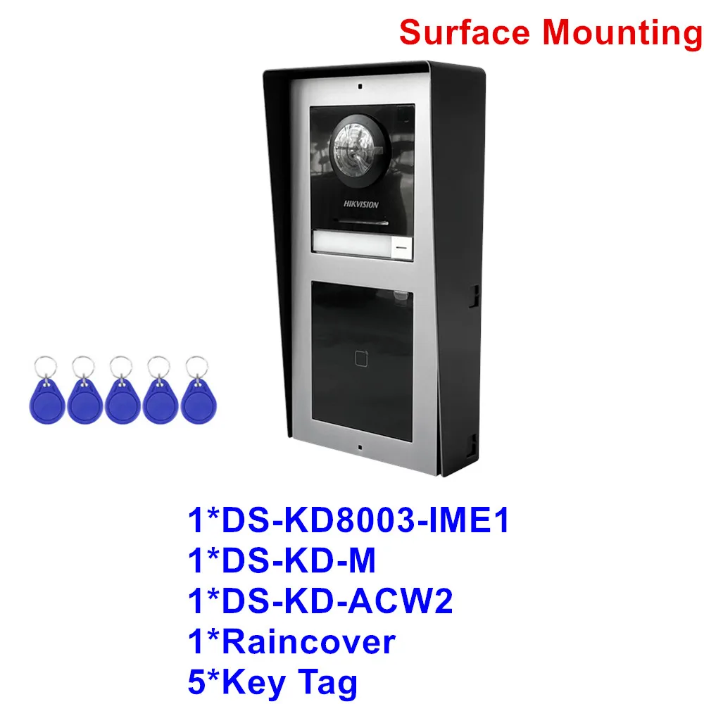 Origineel Hikvision DS-KD8003-IME1(B) modulair deurstation met montagebeugel DS-KD-ACF1 DS-KD-ACW2 DS-KD-KP toetsenbordmodule