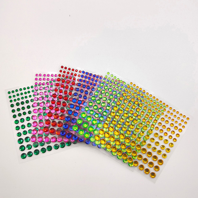 クリスタルアイドリルステッカー,ビーズとスパークリング,フェイシャルビューティー,ホリデーメイク,ダイヤモンドステッカー,ランダムカラー,3個