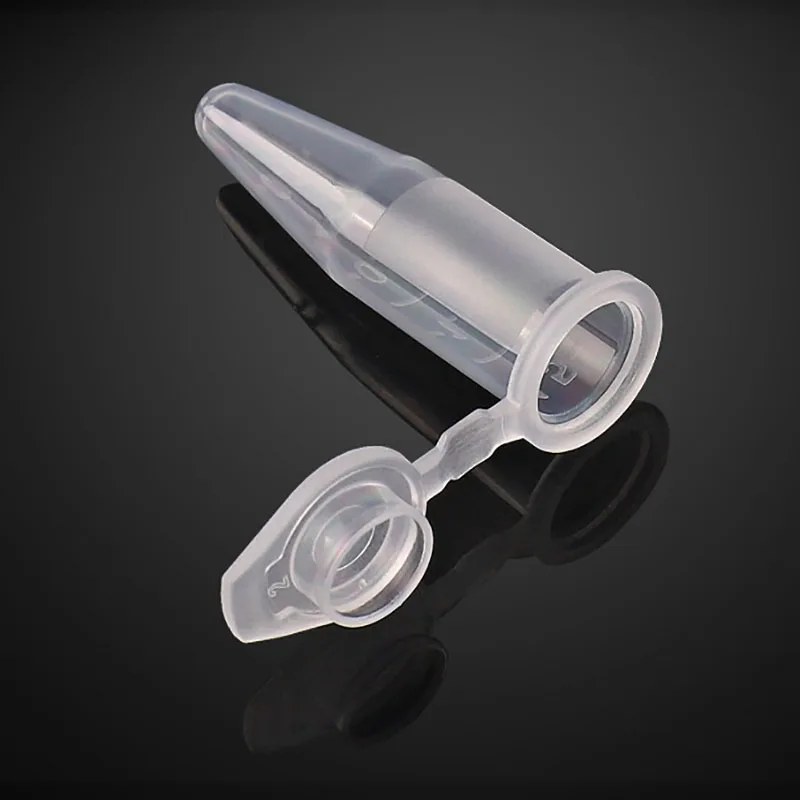 50 pezzi da 0,5 ml provette da centrifuga in micro plastica trasparente da laboratorio con coperchio a scatto, coperchi per contenitori per campioni di laboratorio