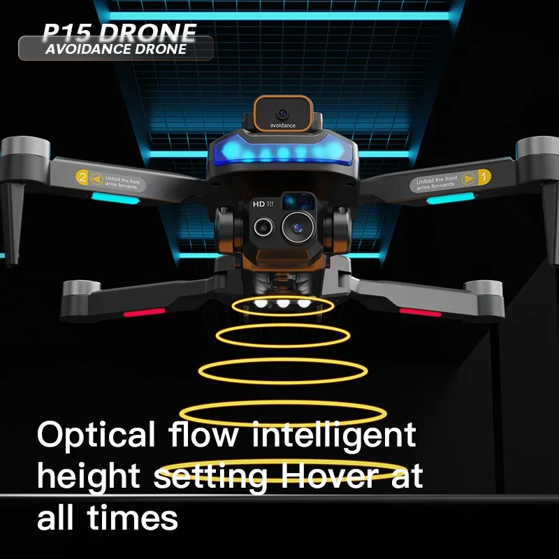 P15 PRO Drone 4K HD Professional Obstacle Avoidance Optical Flow Dual Camera Aerial Photography Dual-Camera Fold Gift New