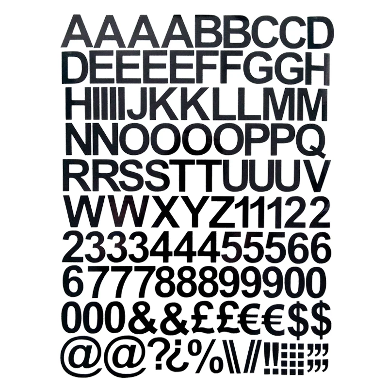 1 ", 2", 3 "Tự Dính VINYL Chữ & Số Trên Miếng Dán Miếng Dán Cho Xe Hơi