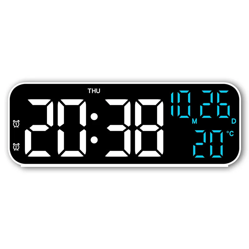 Einfache digitale Wecker Multifunktions-LED-Uhr Sprach steuerung Temperatur und Datum Wochentag Anzeige Nacht modus Schreibtisch uhr