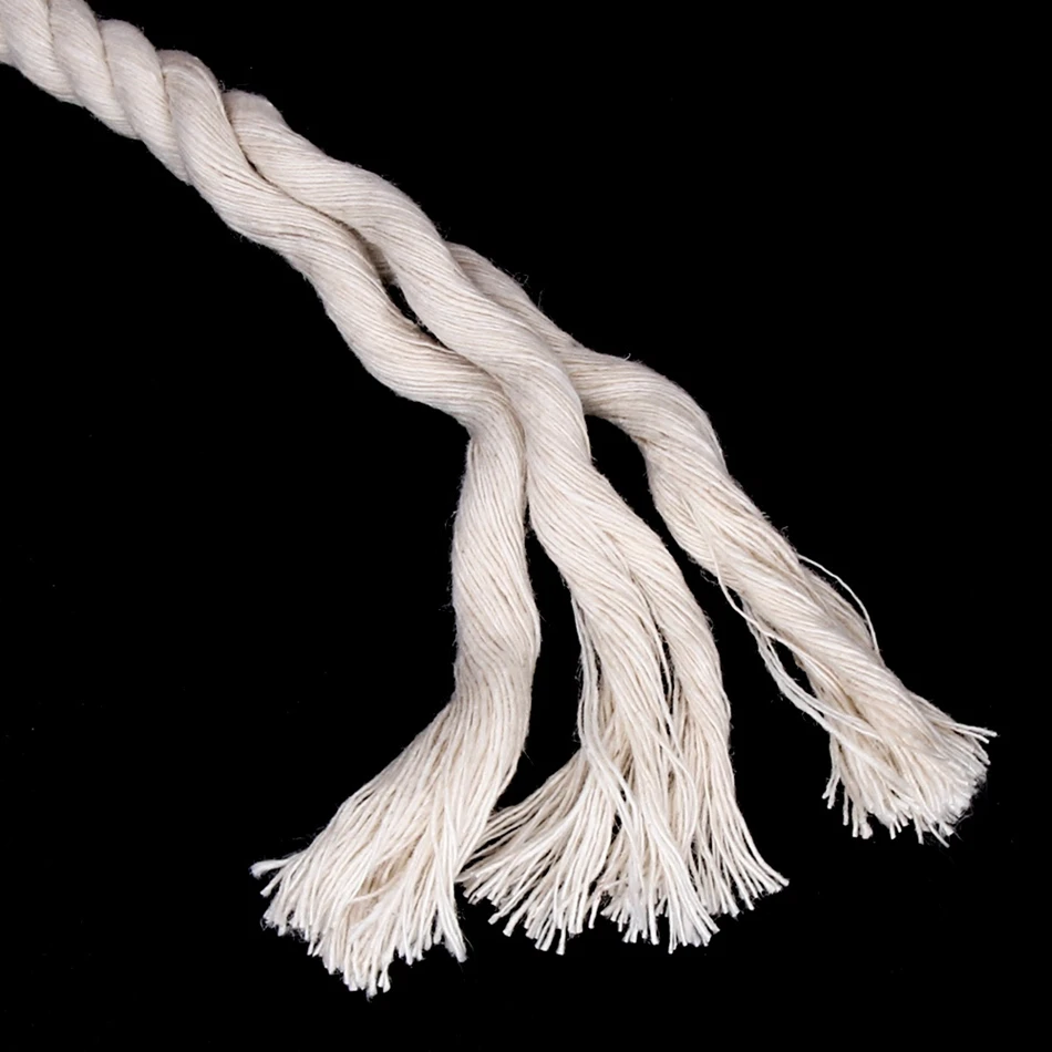 Cordón de macramé de algodón 100% de 1mm-10mm, cuerda DIY hecha a mano para colgar en la pared, cuerda Natural de 3mm, costura Bohemia, decoración del hogar para boda