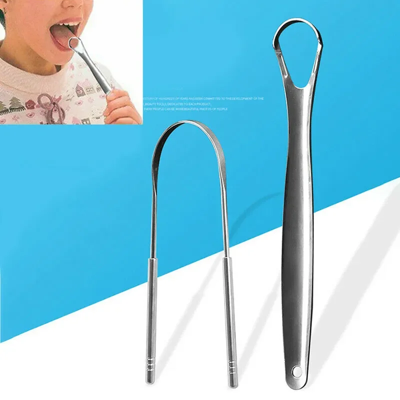 Portable Single Layer Tongue Scraper Reusable Stainless Steel Oral Mouth Brush Case Non-slip Handle Tongue Scraper Tongue Clean