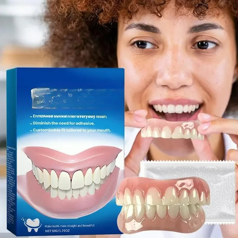 Soft Denture Silicone Kit Upper Lower Set Easy Use Teeth Liners Silicone Liners New Dental Device for Comfortable Fit