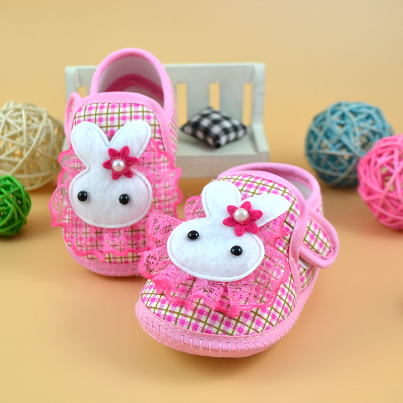 Giày Cho Bé Sơ Sinh Mềm Chống Trơn Trượt Cho Bé Sơ Sinh Bé Gái Bé Trai Prewalker In Thỏ Hoạt Hình Giày Đơn Đầu Tiên Xe Tập Đi giày