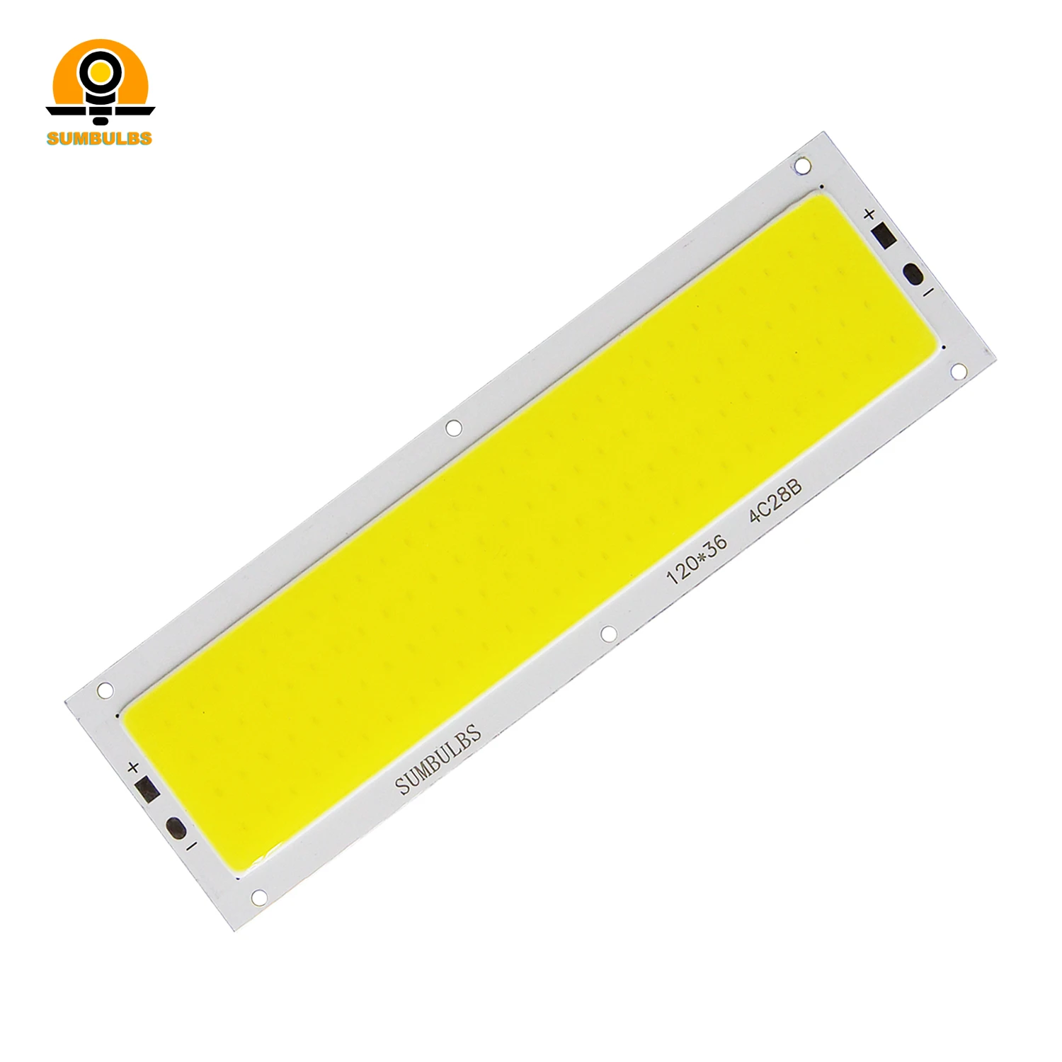 DC 12V LED COB 12W Chip Light Source Strip Bulb Panel Warm Natural Cold White Blue Red Green Color 120x36mm For DIY Car Lamp