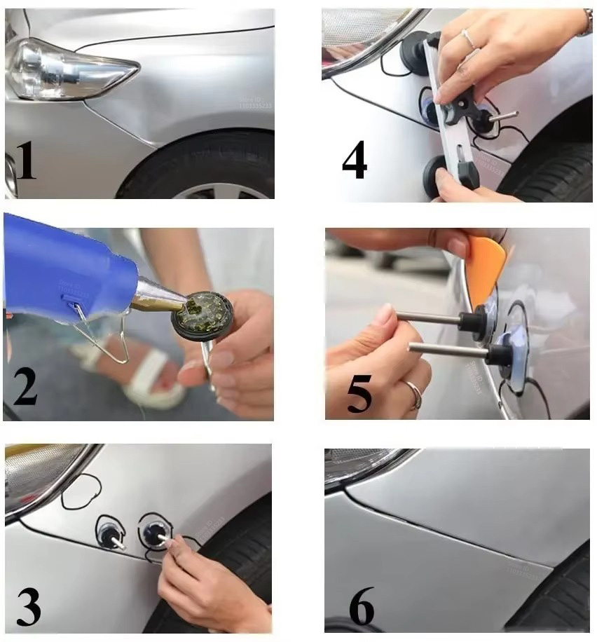 Ferramentas de reparo de amassados de carro zoposon plugue da ue pistola de cola paintless kit de reparo de amassados automotivo removedor de amassados sucção ferramenta extrator de amassados automático