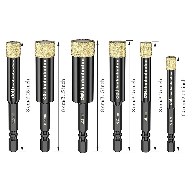 Hexagonal Shank Brazed Dry Ceramic Tile Diamond Drill Bit 5-16mm Hole Saw Marble Ceramic Granite Porcelain Cup Saw Hole Opener
