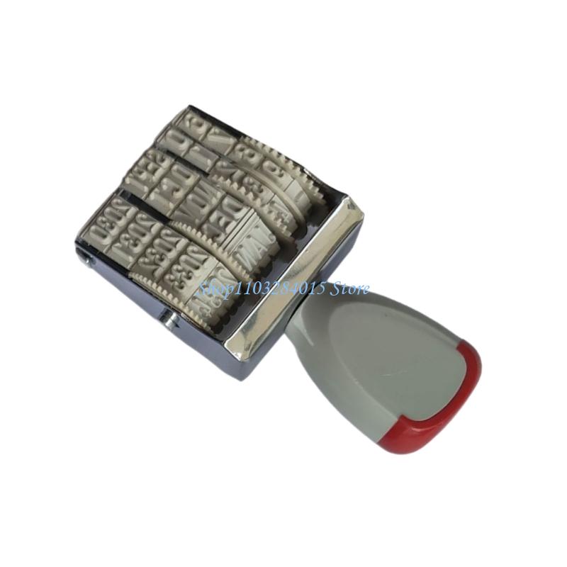 Multifunctionele nummerstempel Engels/Spaans/Frans datumstempel Verstelbare kantoorstempel Inktende daterstempel voor kantoor