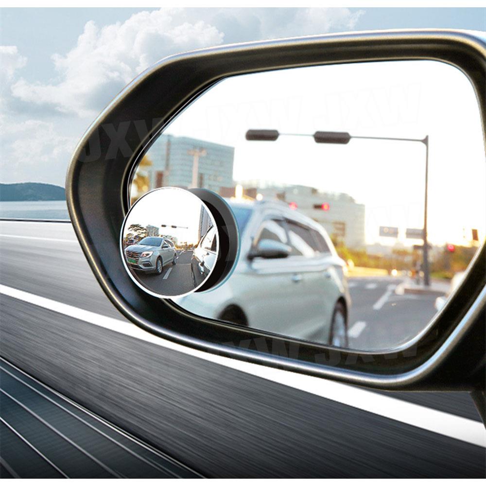 Espelho de ponto cego hd 360 graus para carro, espelho retrovisor convexo redondo ultrafino sem moldura, acessório para carro