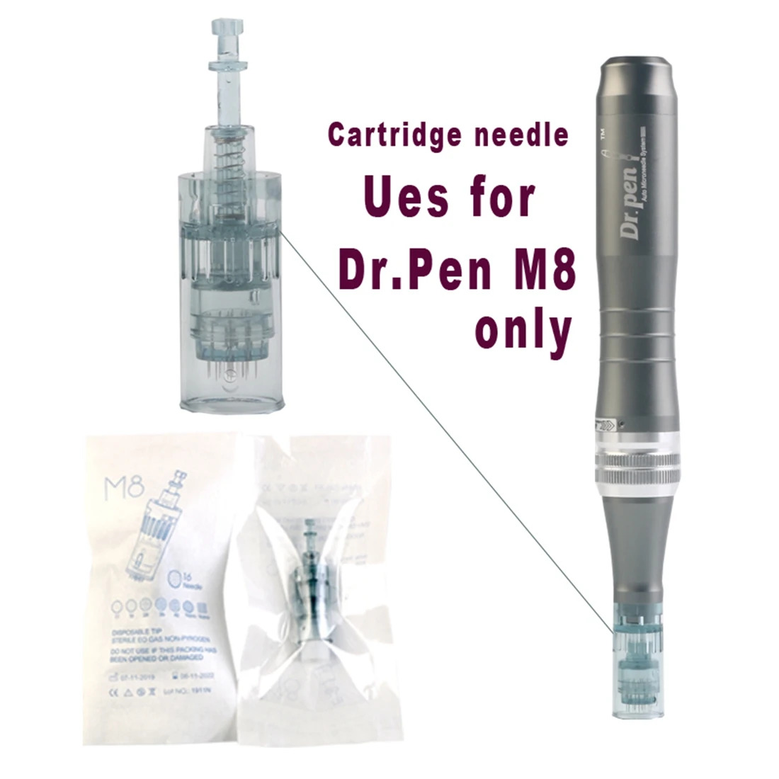 10 Chiếc Dr Bút M8 Kim Hộp Mực Đầu Derma Bút 11/16/24/36/42/nano Microneedling Bút Hình Xăm Kim Thay Thế Da Needling