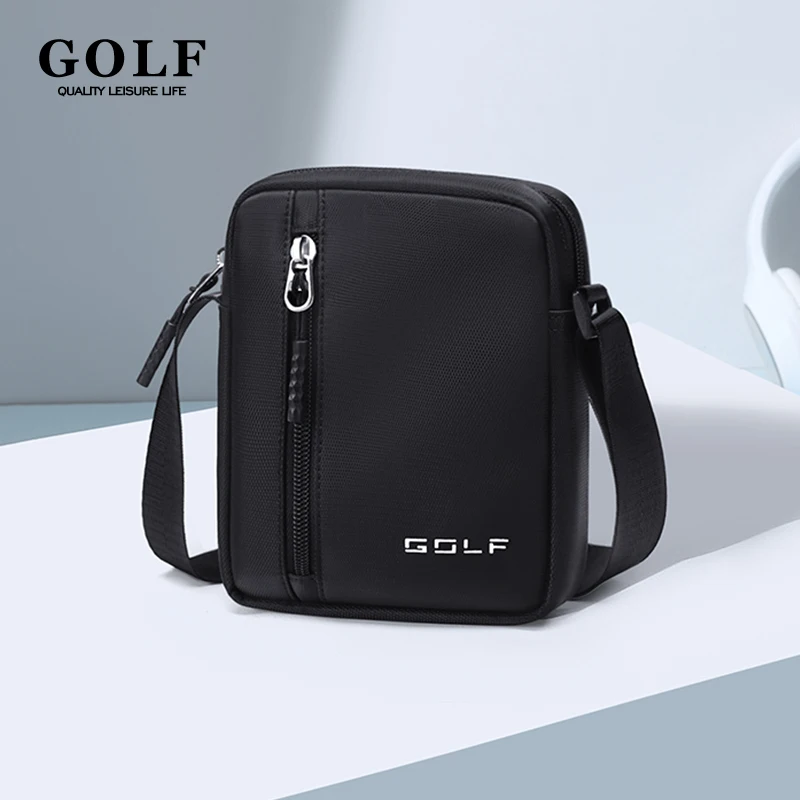 Мини-сумка через плечо GOLF, мужская сумка через плечо, черная сумка через плечо, повседневная тонкая оксфордская маленькая сумка-мессенджер на слинге для мобильного телефона, легкая