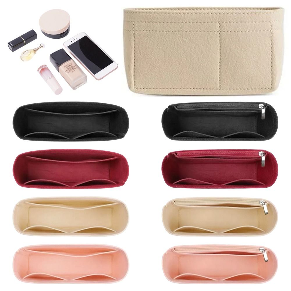 Portable Multi-Pocket Bag Organizer for Longchamp Mini Bag Storage Bag The Liner Bag Felt Purse Insert Handbag Liner Bag