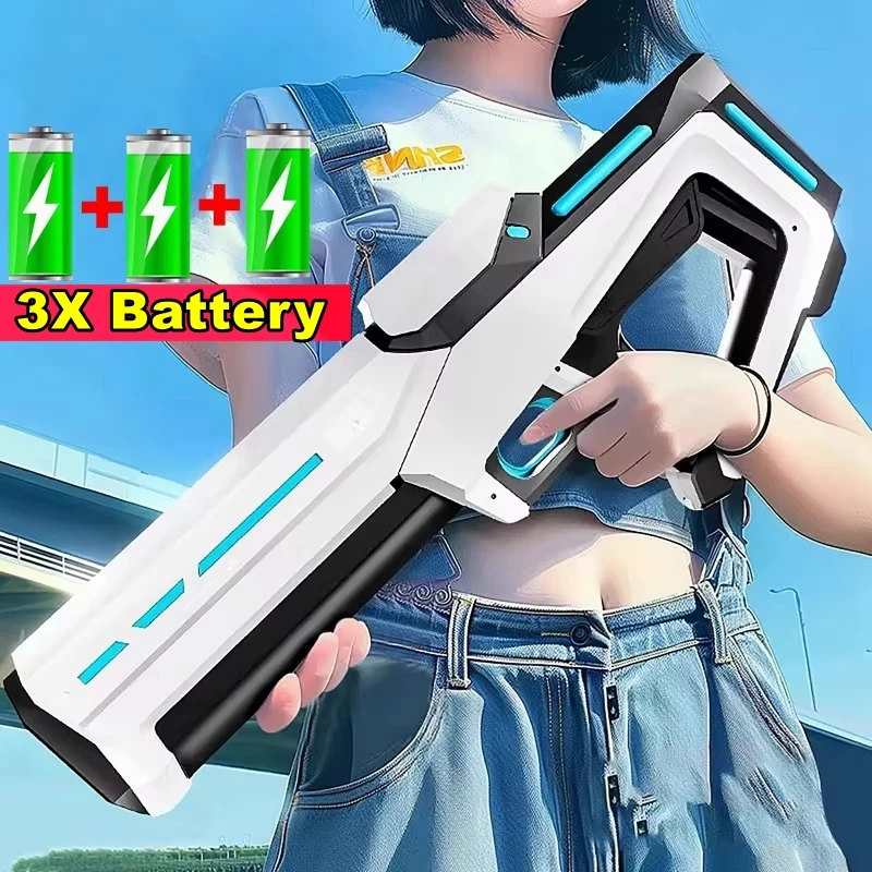 Pistolas de água elétricas para adultos crianças poderosa esguicho sucção de água automática blasters verão ao ar livre praia brinquedo crianças presente