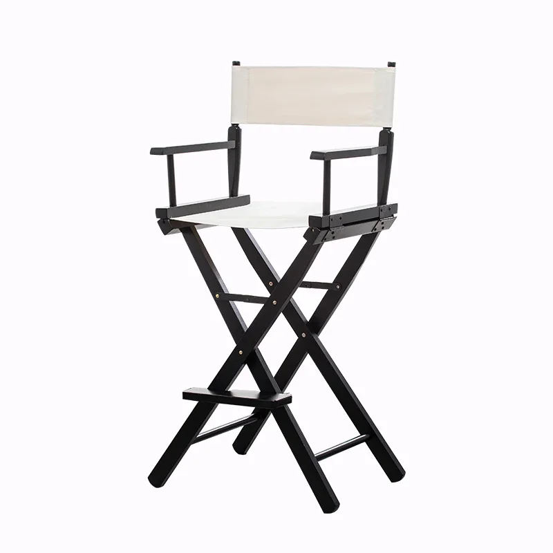 Silla de director plegable de madera maciza para ocio al aire libre, taburete de maquillaje con respaldo de lona, asiento práctico de llevar, silla de pesca