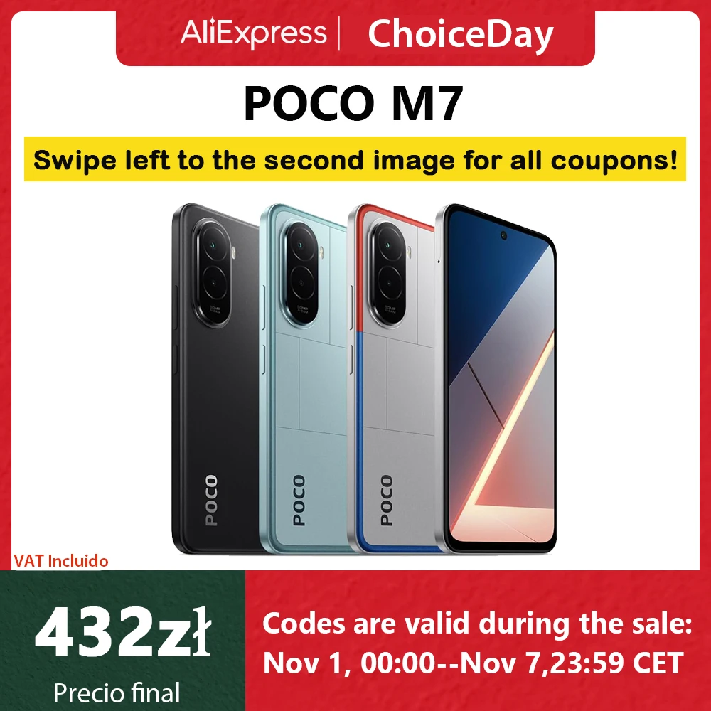 【Estreno mondiale】POCO M7 Versione globale Smartphone Snapdragon 685 Batteria da 7000 mAh Immersivo 6,9" FHD+ Display NFC 33 W Ricarica