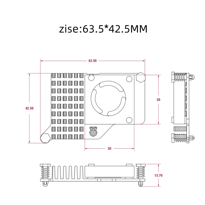 Raspberry Pi 5 Estojo oficial com ventoinha, caixa de alumínio, gabinete