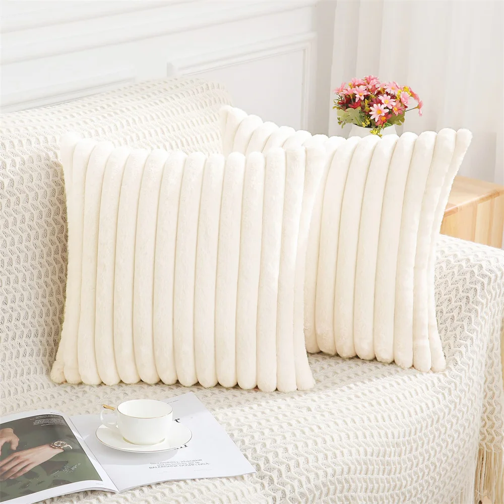 Funda de almohada Olanly de 50x50cm, funda de cojín nórdica de Color sólido, 45x45, fundas de cojín suaves y esponjosas, funda de almohada de lujo para decoración del hogar y sofá