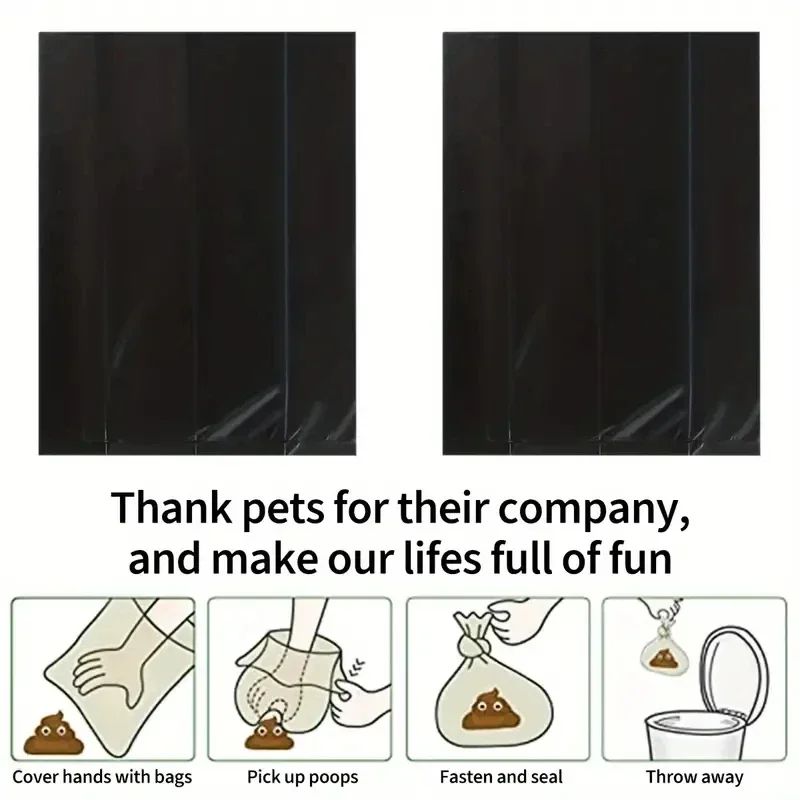5-10 rollos de suministros para mascotas, bolsas para excrementos de perros, gruesas y fuertes, a prueba de fugas, limpieza para cachorros y gatos, rollos de bolsa para excrementos, limpieza al aire libre
