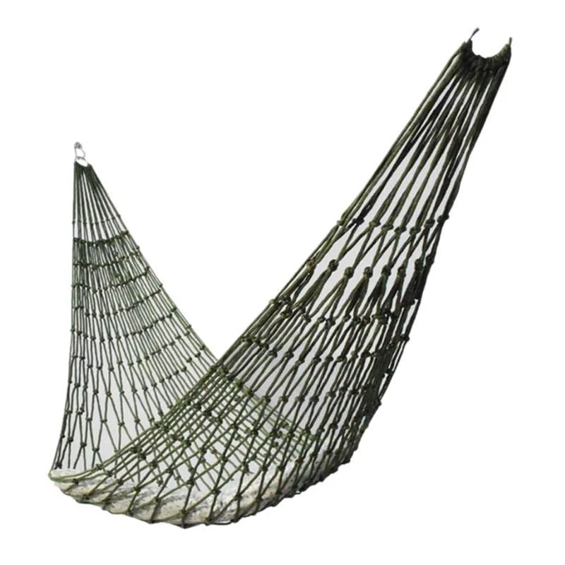 Portable Camping Hammock, Nylon Net Hanging Bed for Outdoor Garden Beach Travel with Rope