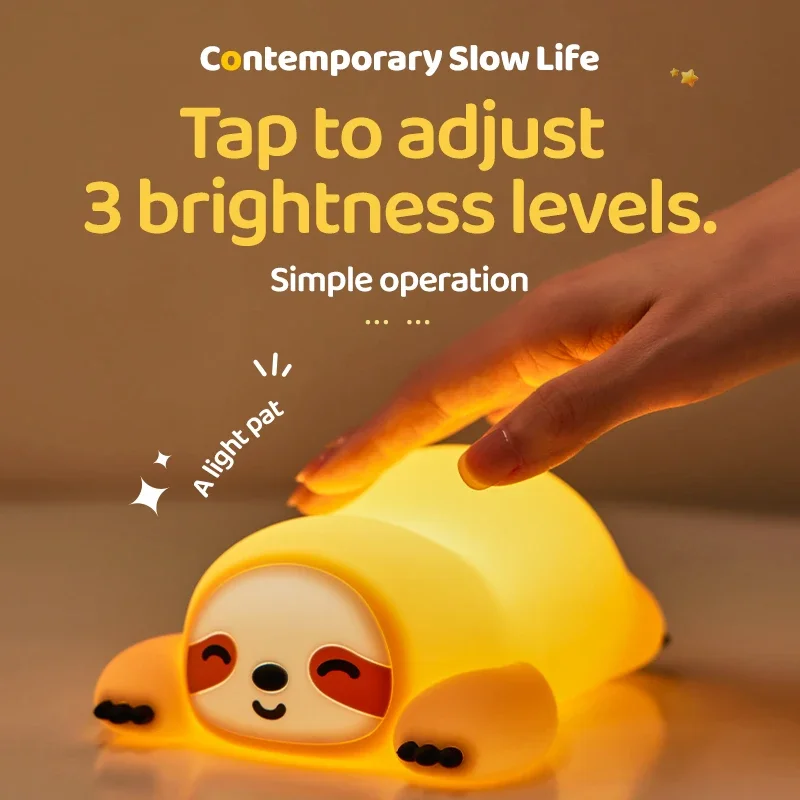 Simpatico animale giraffa panda silicone luce notturna timer lampada da tappatura lampada da notte ricaricabile per bambini ragazzi regalo di compleanno arredamento della camera
