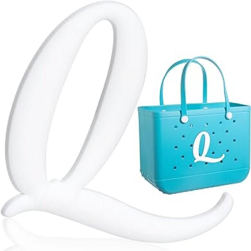 1pc Decorative Letter for Handbag, Color White Alphabet Letters Decor Accessories Alphabet 3D Letters for Beach Tote Bag