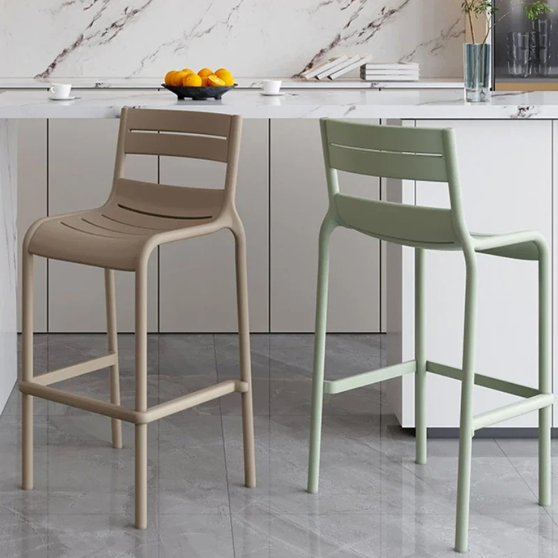 Silla de Bar de plástico de lujo, Taburetes Altos, muebles de Cocina modernos, estilo nórdico, para recepción al aire libre