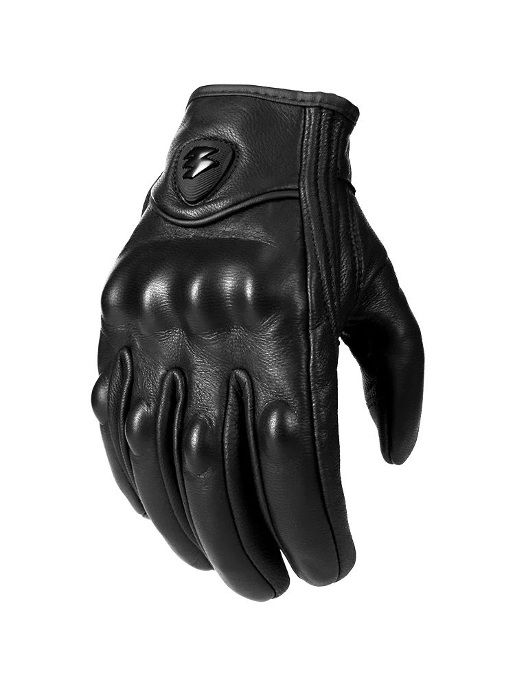 Retro perseguição perfurado luvas de couro real da motocicleta moto luvas à prova dwaterproof água engrenagens protetoras da motocicleta motocross luvas presente