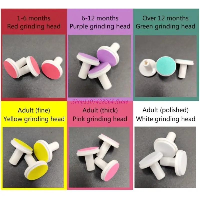 12-Pieces/Set Baby Nails File Kuku Pemangkas Pemangkas Pads Kualitas Kepala Grinding Untuk Sebagian besar File Kuku Listrik