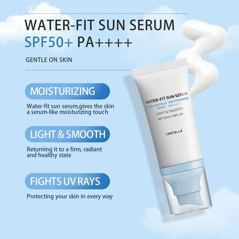 Sunscreen SPF 50 Centella Asiatica No Sticky Refreshing Sunscreen 50ml Sunscreen Essence for Dry Oily Sensitive Skincare