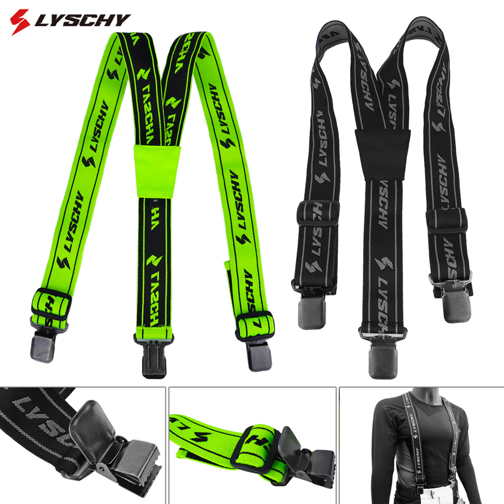 ยี่ห้อใหม่ Heavy Duty Braces กางเกง Suspenders ปรับ Y กลับ Suspender สายรัดรถจักรยานยนต์ Racing กางเกง Snow Jet เครื่องแต่งกายอะไหล่ L