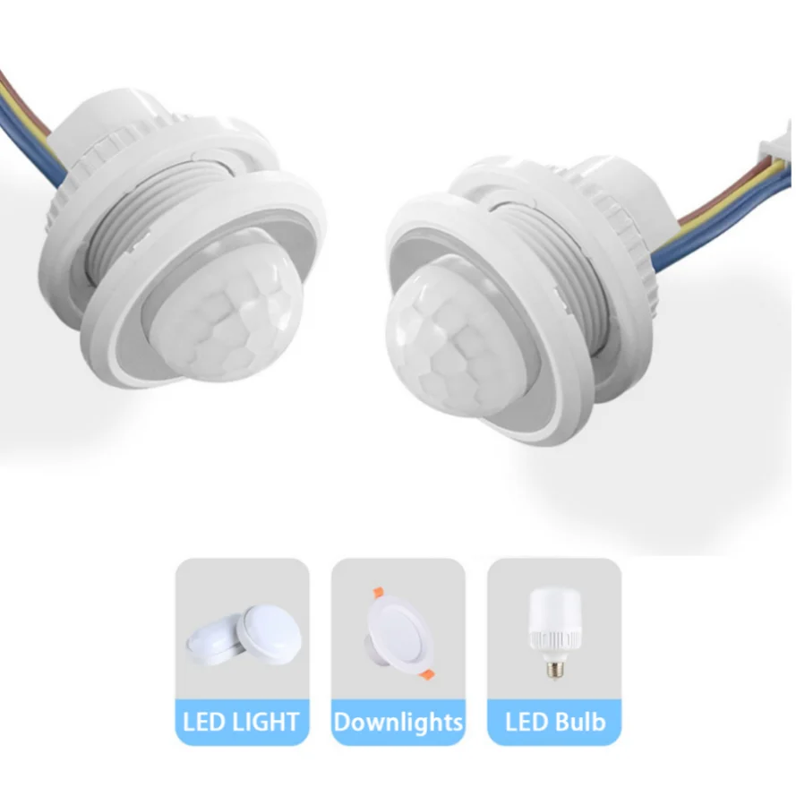 AC 85V-265V LED PIR retardo ajustable Detector infrarrojo de cuerpo humano incorporado Sensor de movimiento infrarrojo interruptor Detector Venta caliente