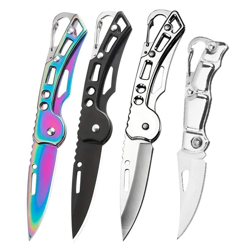 Coltello da frutta pieghevole, coltello da esterno in acciaio inossidabile con manico antiscivolo per coltello tascabile per accessori da cucina